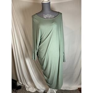 Miracle Berry Womens Medium Maxi Dress Gray Stretch Jersey Tapered leg Dolman